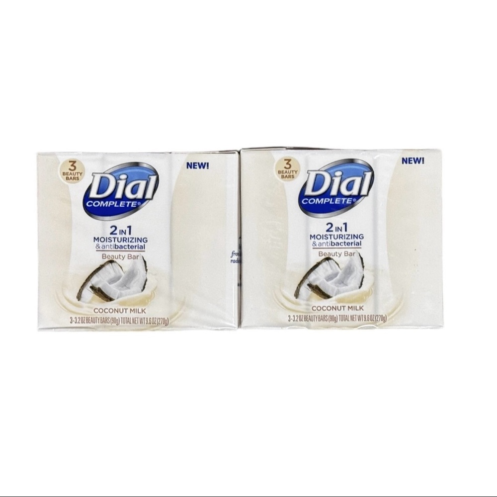 Dial Complete Soap 2 in 1 Moisturizing Antibacterial Coconut Milk Beauty 6 BARS